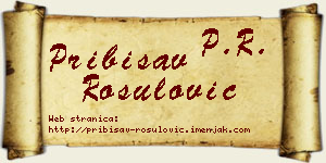 Pribisav Rošulović vizit kartica
